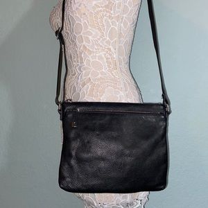 Sondra Roberts Leather double zip Crossbody Bag